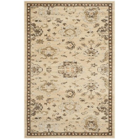 Safavieh 4 x 6 ft. Florenteen Power Loomed Small Rectangle Area Rug Ivory & Brown FLR128-1225-4